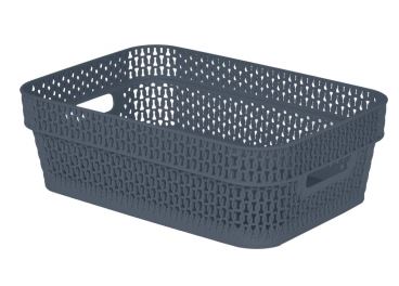 Корзина для хранения Keeplex Ajur с ручками 3л 27,1х18,3х8,7см космический серый